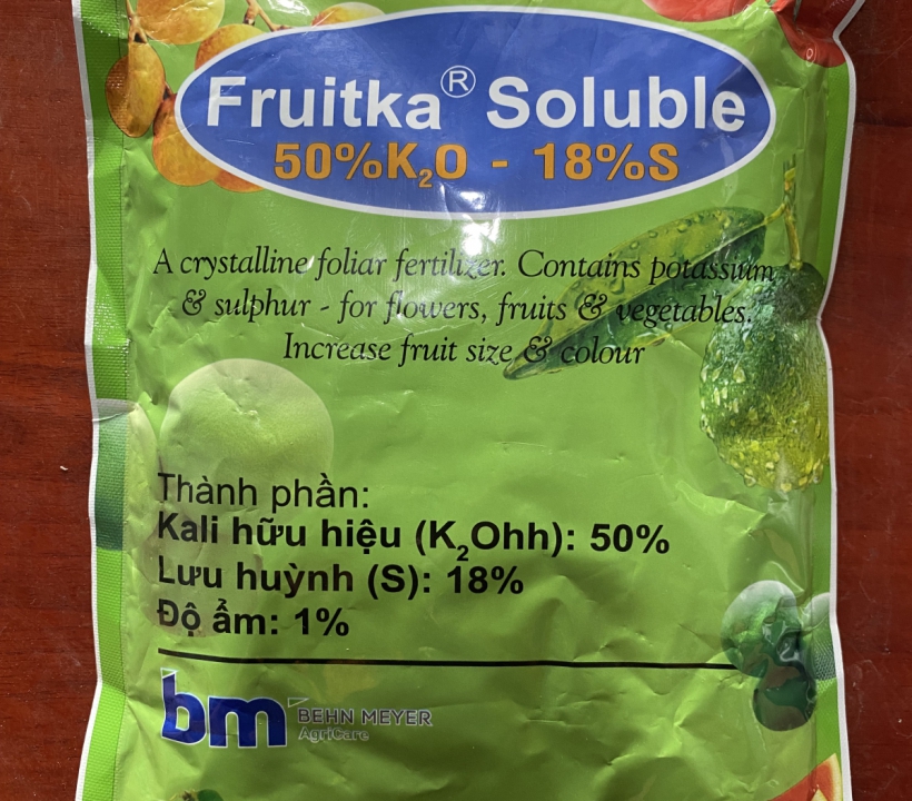 FRUITKA SOLUBLE (giúp cải thiện màu sắc và kích cỡ trái)